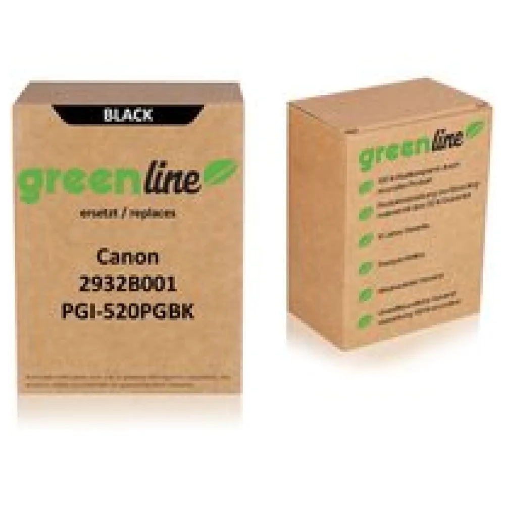 greenline ersetzt Canon 2932B001 / PGI-520 PGBK Tintenpatrone, Pigment schwarz – Bild 2