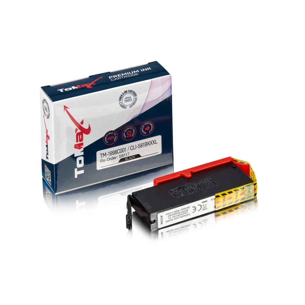 ToMax Premium ersetzt Canon 1998C001 / CLI-581BKXXL Tintenpatrone, schwarz