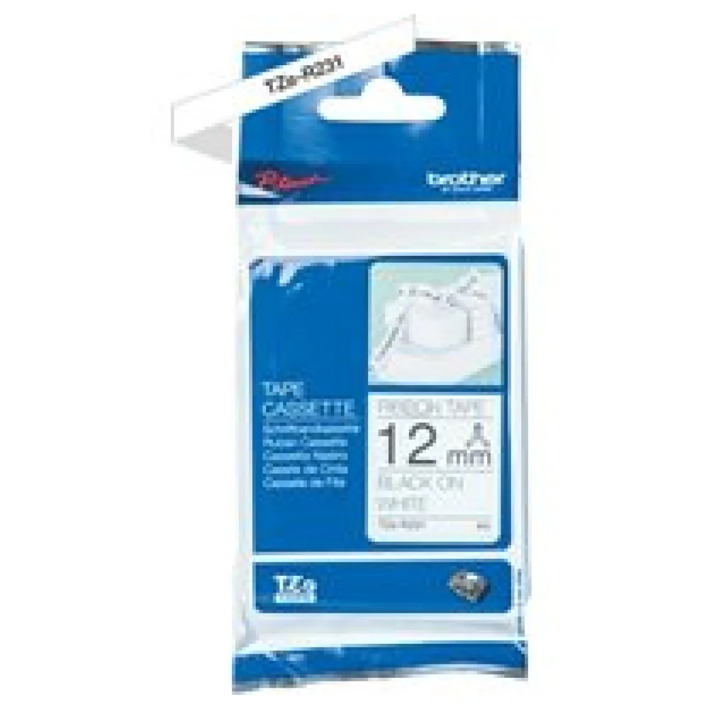 Original Brother TZER231 P-Touch Farbband schwarz auf weiss Laminat 12mm x 4m – Bild 2