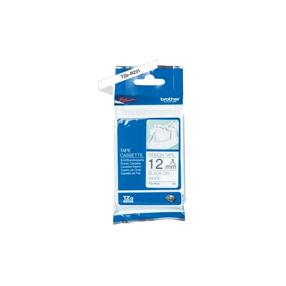 Original Brother TZER231 P-Touch Farbband schwarz auf weiss Laminat 12mm x 4m