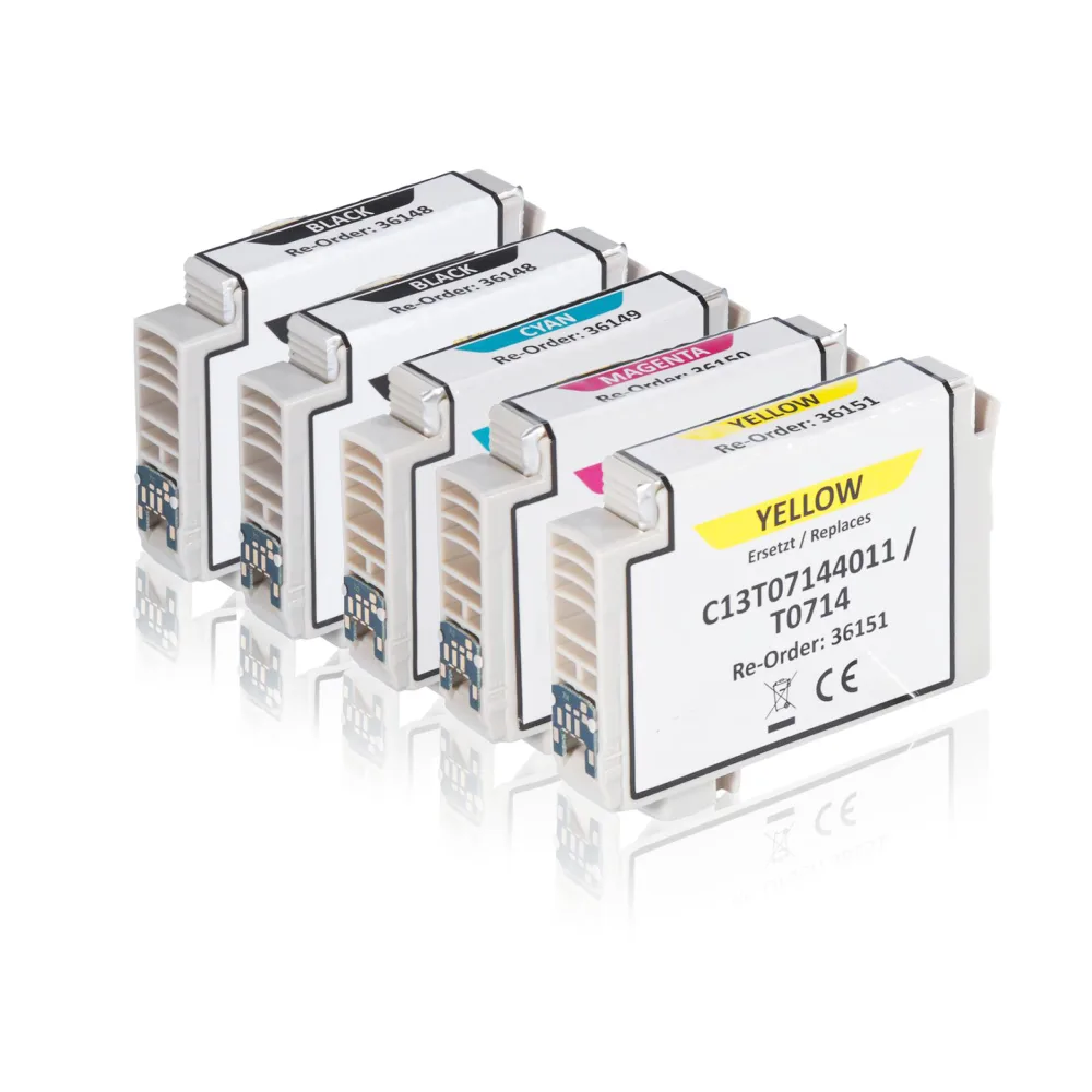 Multipack kompatibel zu Epson C13T07154010 / T0715 enthält 5x Tintenpatrone