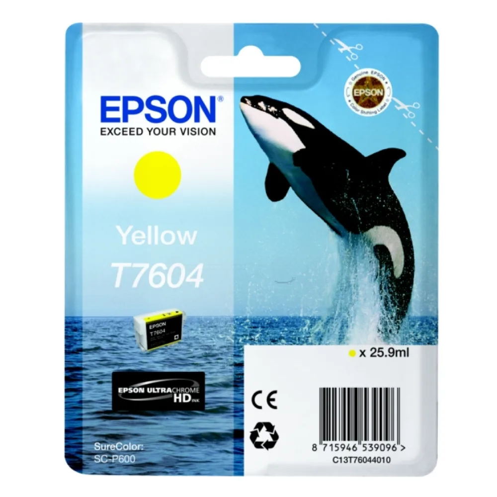 Original Epson C13T76044010 / T7604 Tintenpatrone gelb