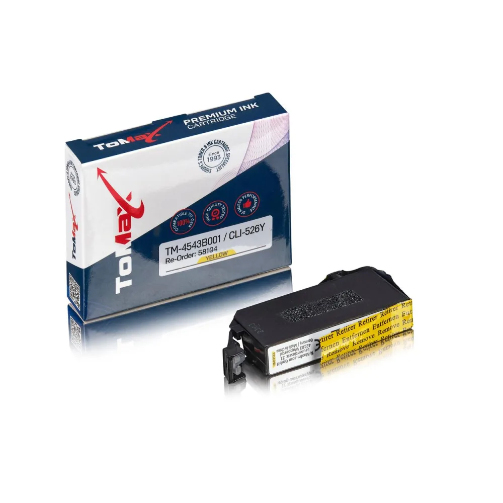 ToMax Premium ersetzt Canon 4543B001 / CLI-526Y Tintenpatrone, gelb