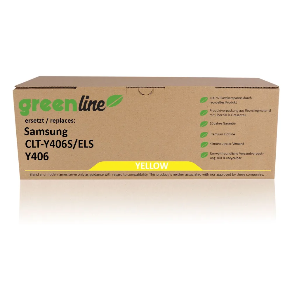 greenline ersetzt Samsung / HP CLT-Y406S/ELS / Y406 Tonerkartusche, gelb