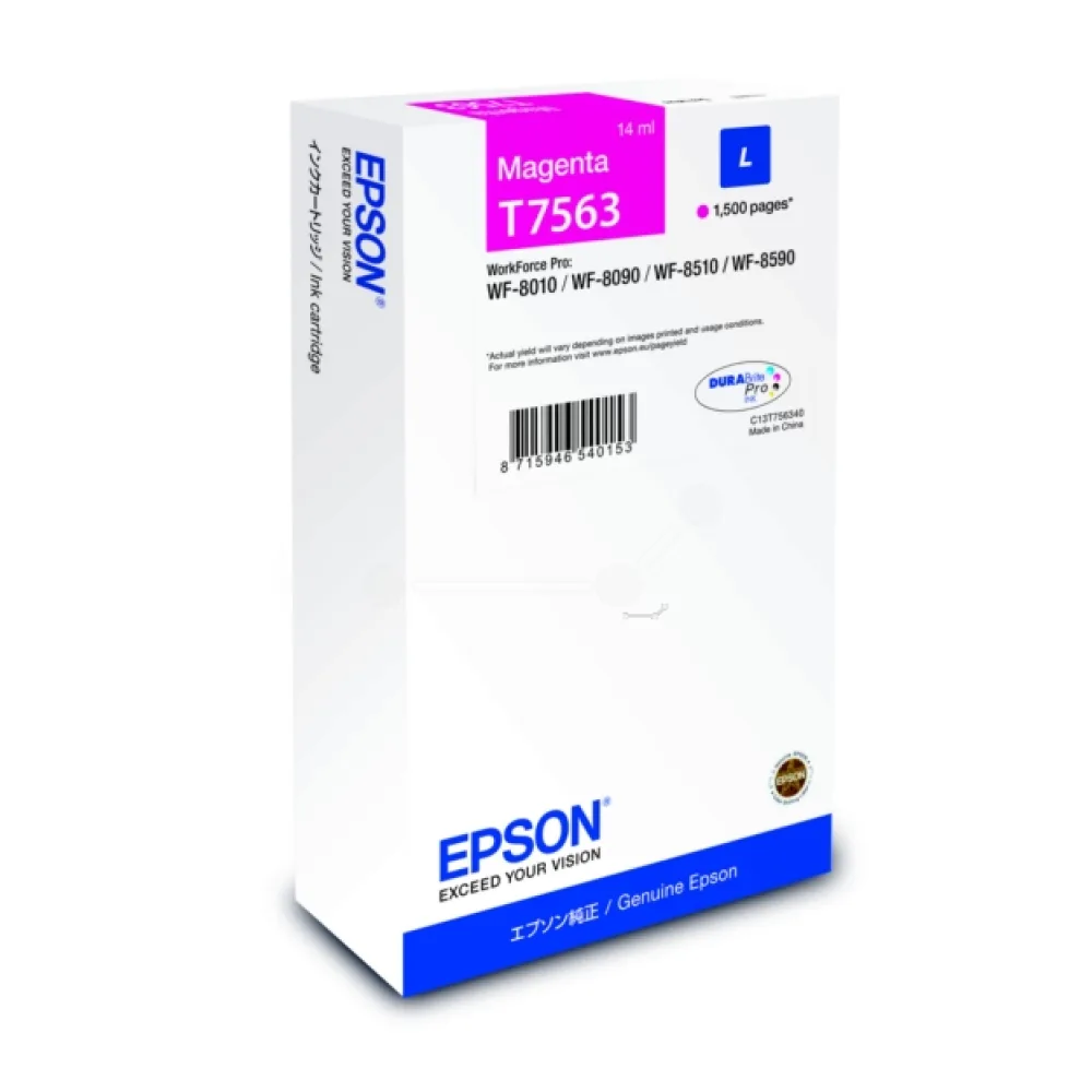 Original Epson C13T75634N / T7563 Tintenpatrone magenta