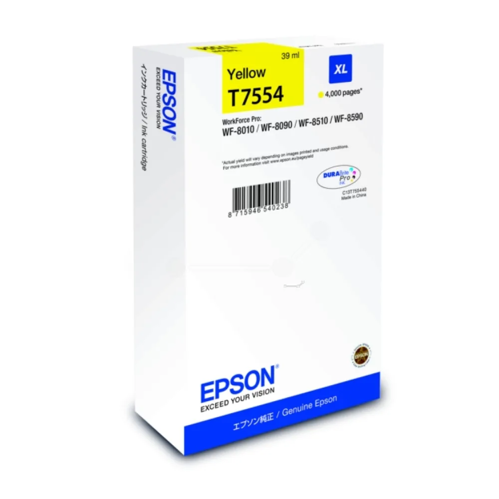 Original Epson C13T755440 / T7554 Tintenpatrone gelb