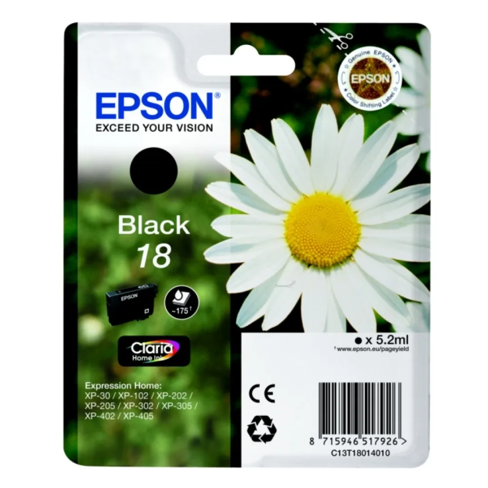 Original Epson C13T18014012 / 18 Tintenpatrone schwarz