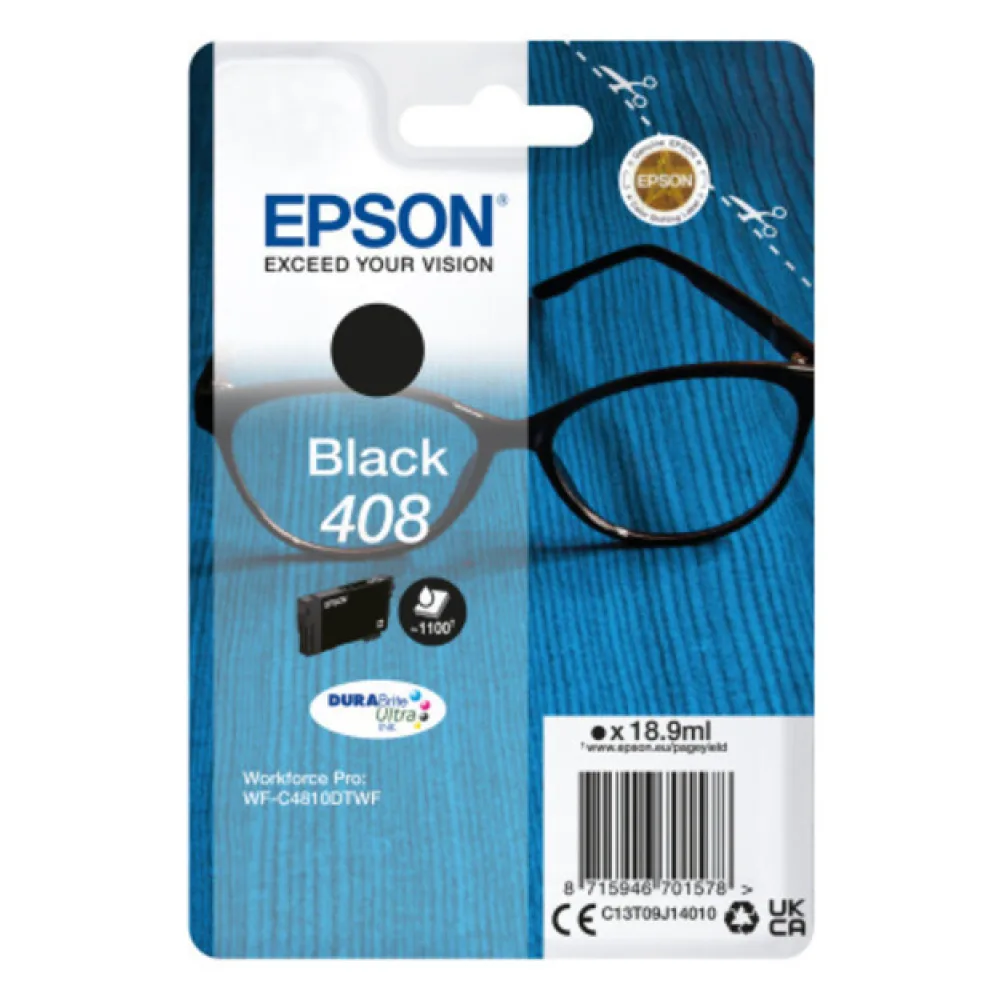 Original Epson C13T09J14010 / 408 Tintenpatrone schwarz