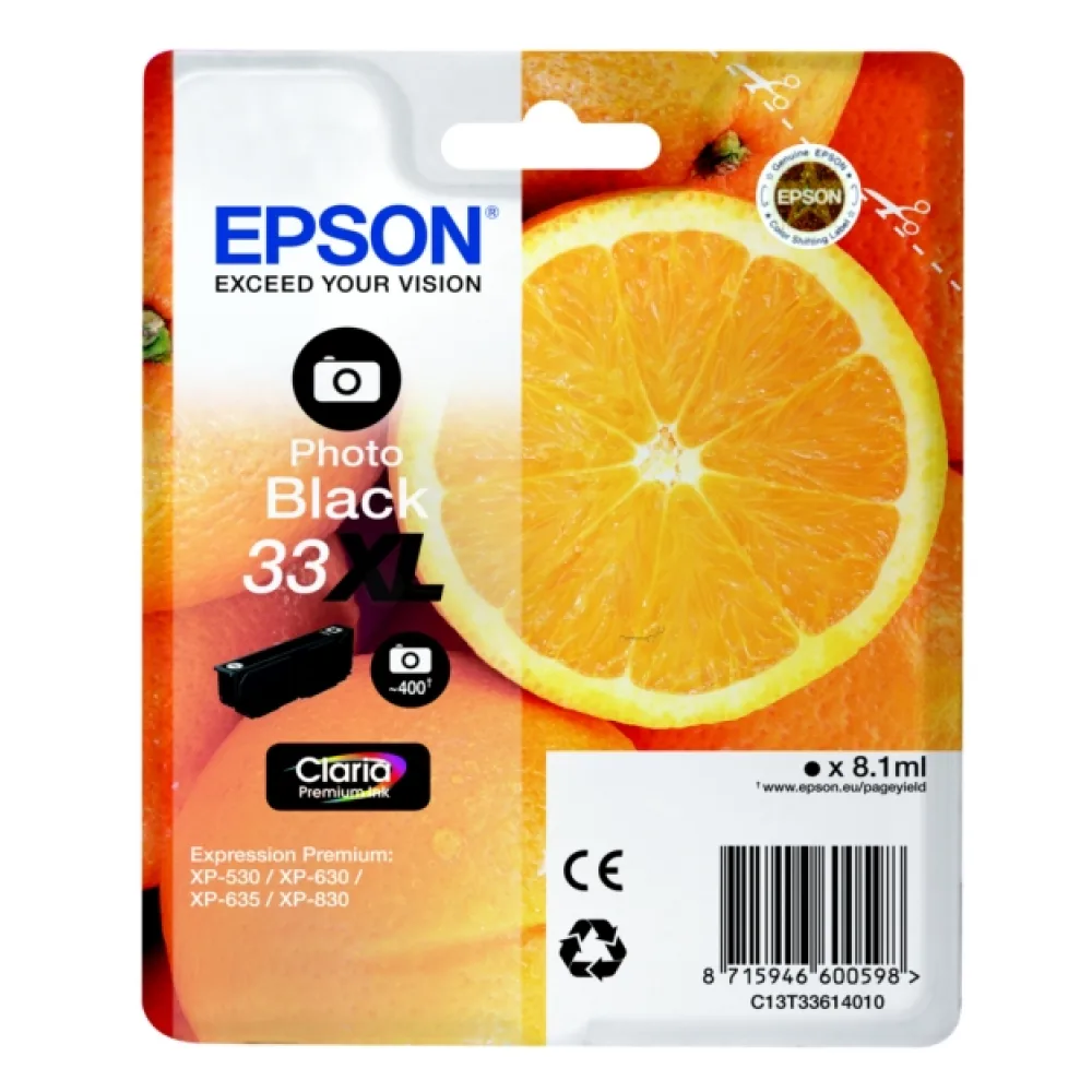 Original Epson C13T33614012 / 33XL Tintenpatrone schwarz hell