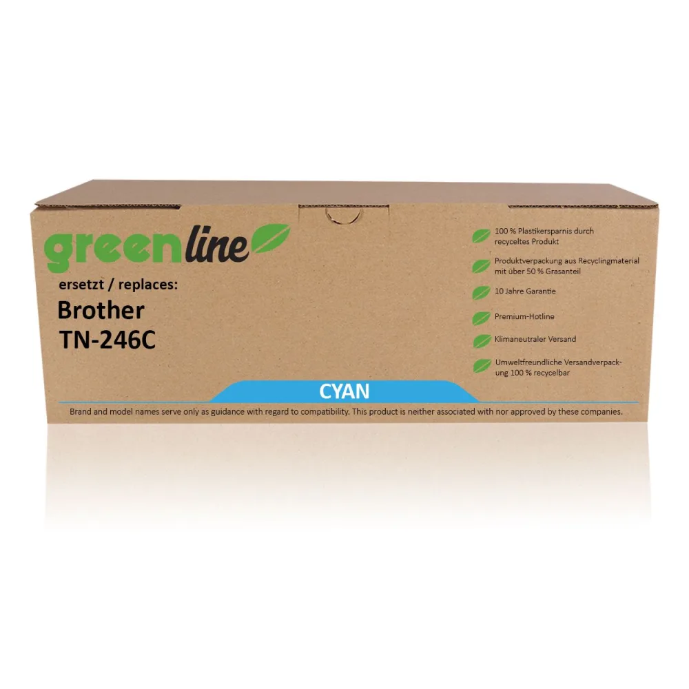 greenline ersetzt Brother TN-242C / TN-246C Tonerkartusche, cyan