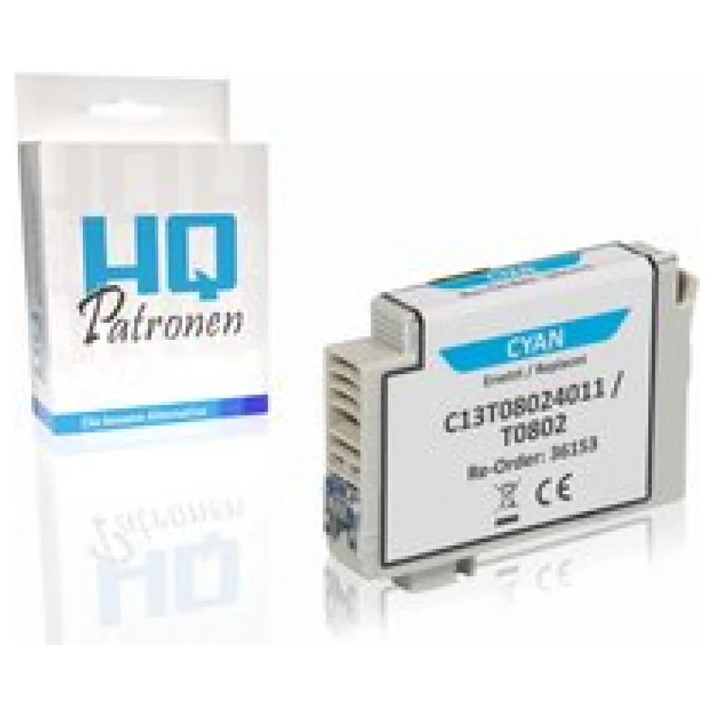 Kompatibel zu Epson C13T08024011 / T0802 Tintenpatrone, cyan – Bild 2