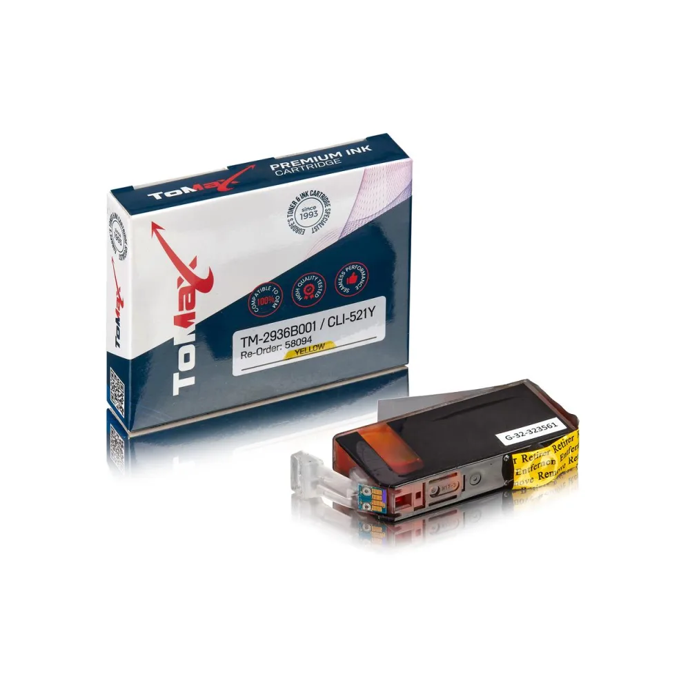 ToMax Premium ersetzt Canon 2936B001 / CLI-521Y Tintenpatrone Gelb