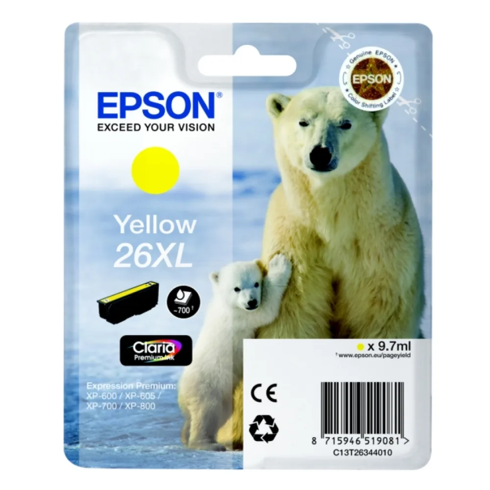 Original Epson C13T26344012 / 26XL Tintenpatrone gelb