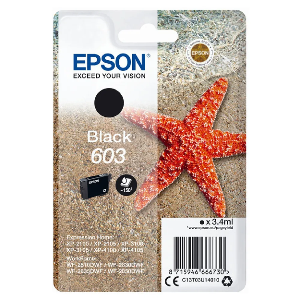 Original Epson C13T03U14010 / 603 Tintenpatrone schwarz