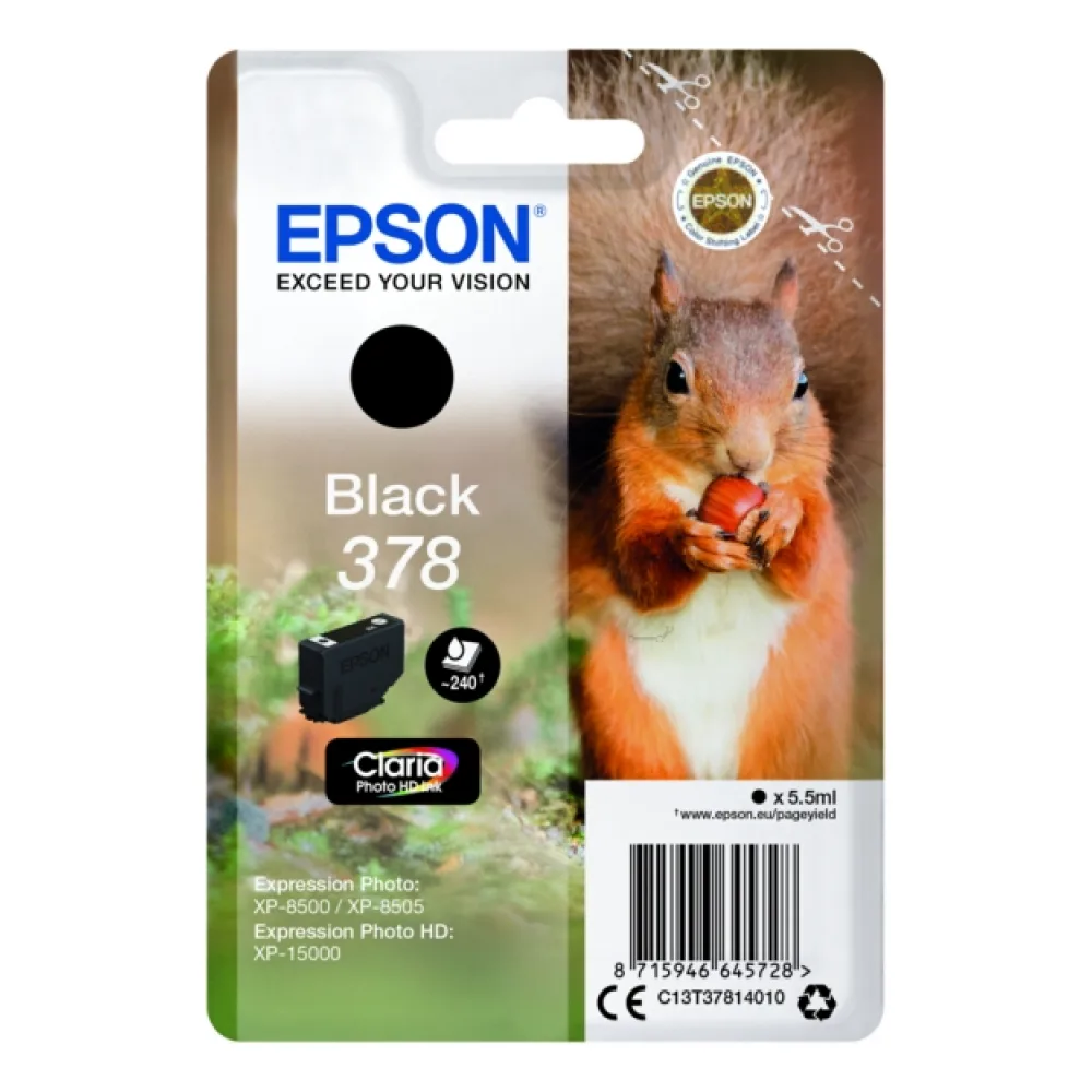 Original Epson C13T37814010 / 378 Tintenpatrone schwarz