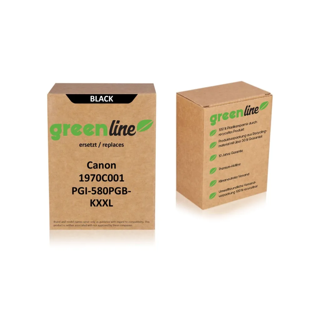 greenline ersetzt Canon 1970C001 / PGI-580 PGBKXXL Tintenpatrone, Pigment schwarz