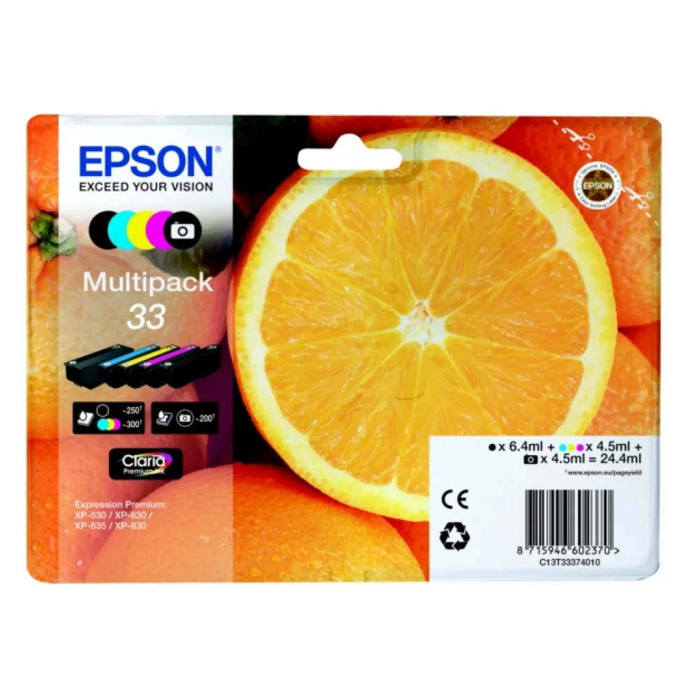 Original Epson C13T33374011 / 33 Tintenpatrone Multipack
