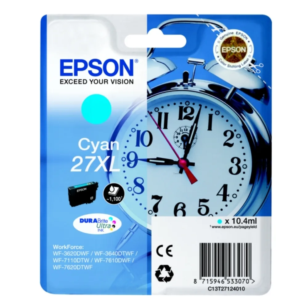 Original Epson C13T27124012 / 27XL Tintenpatrone cyan