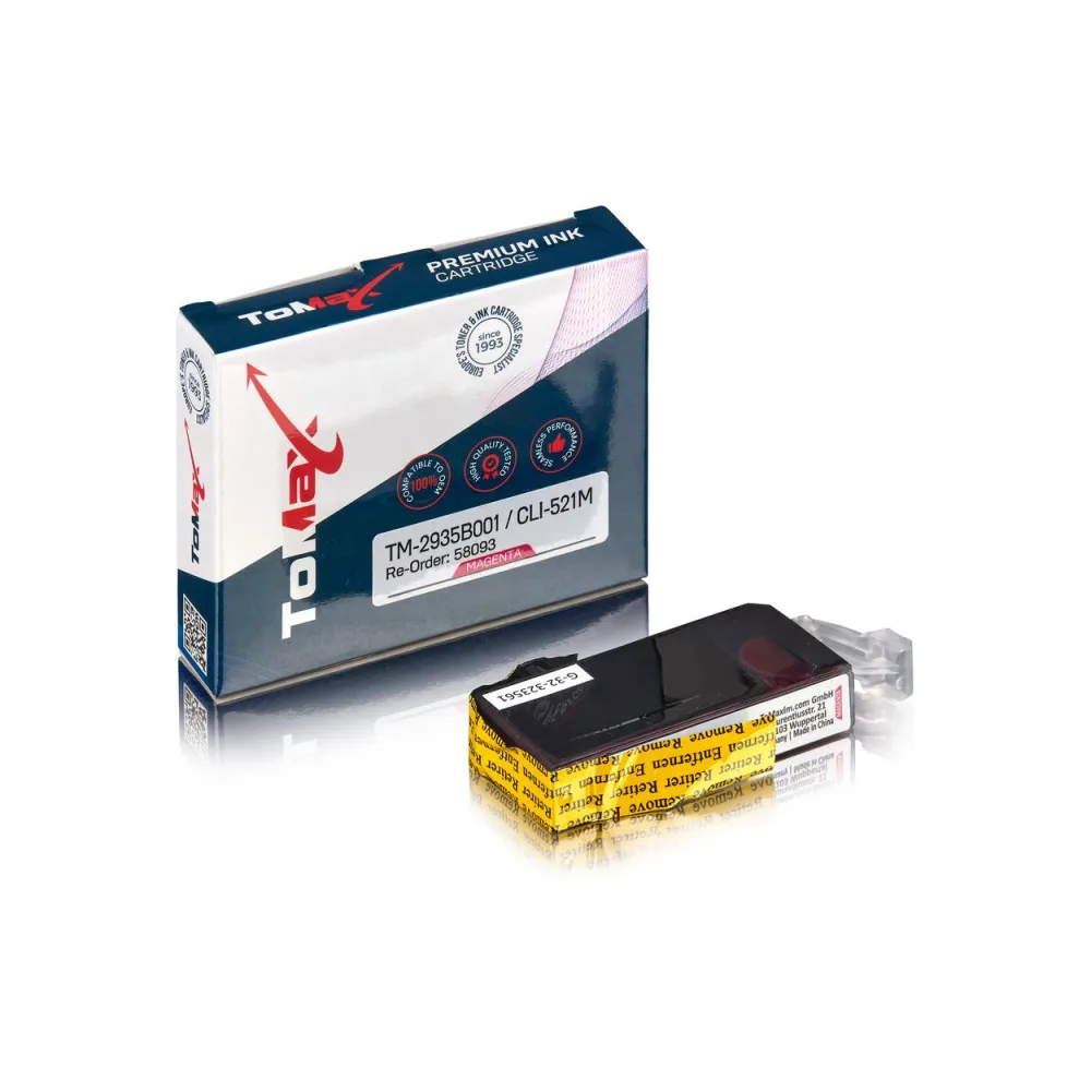 ToMax Premium ersetzt Canon 2935B001 / CLI-521M Tintenpatrone Magenta