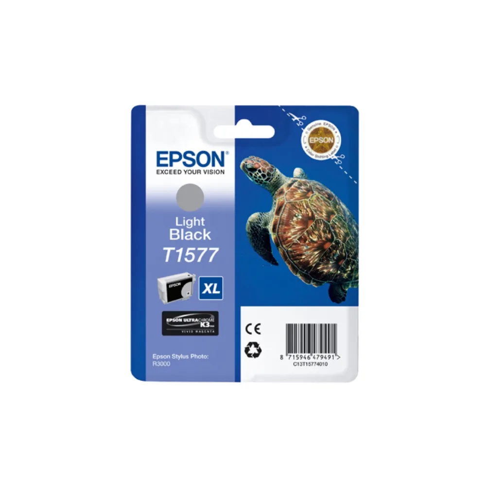Original Epson C13T15774010 / T1577 Tintenpatrone schwarz hell