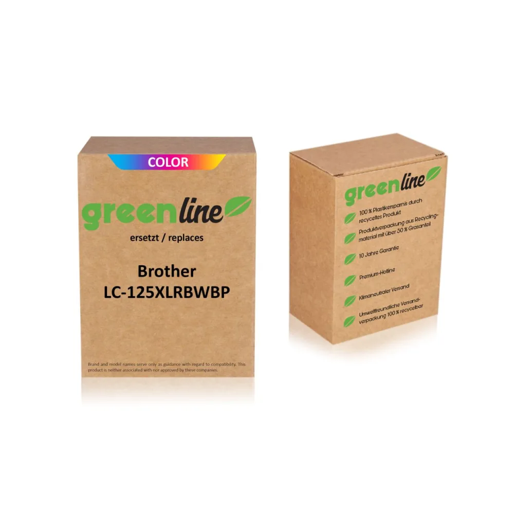 greenline ersetzt Brother LC-125 XL RBWBP Tintenpatrone, Multipack