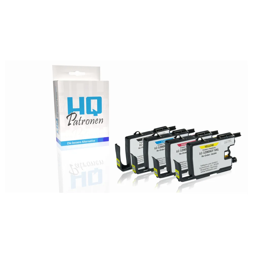 Multipack kompatibel zu Brother LC-1280XLBK enthält 4x Tintenpatrone