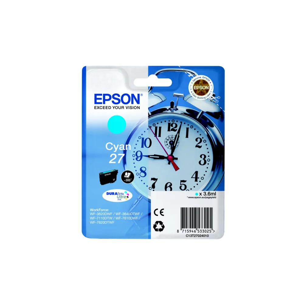 Original Epson C13T27024012 / 27 Tintenpatrone cyan