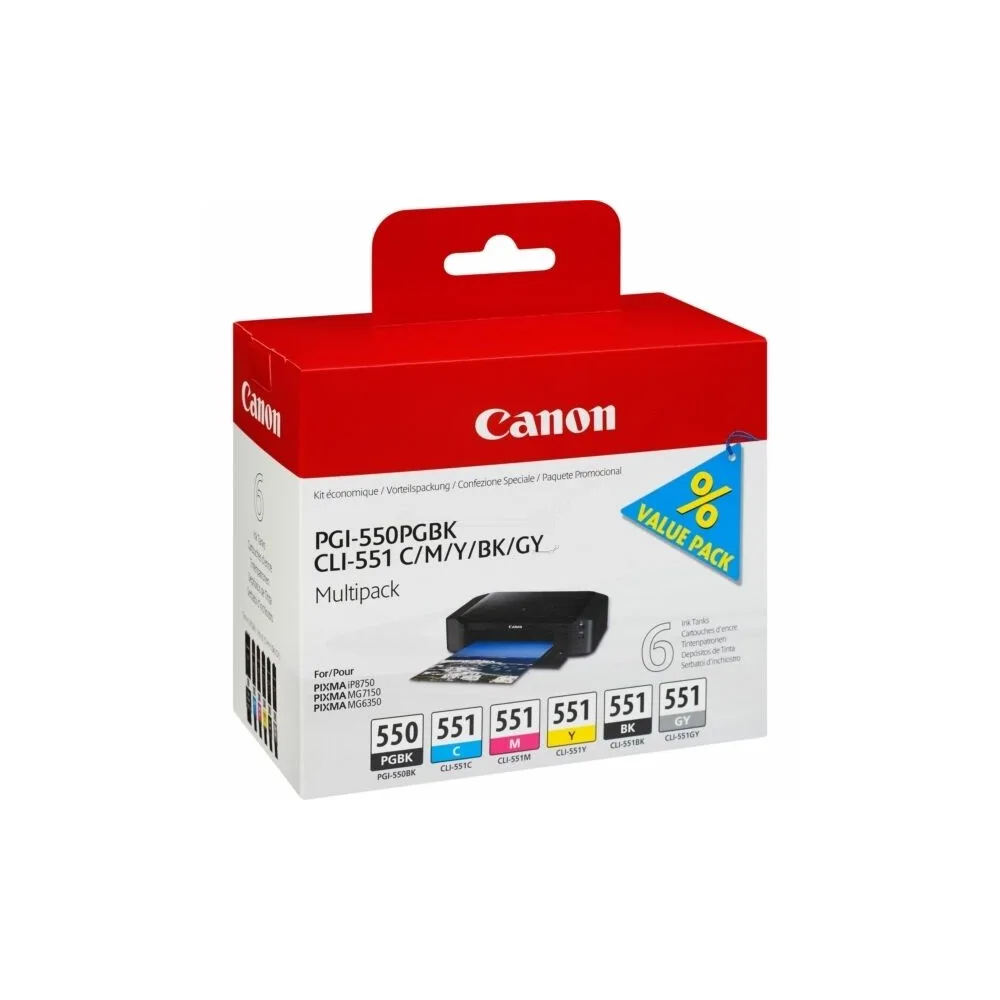 Original Canon 6496B005 / PGI550CLI551 Tintenpatrone Multipack