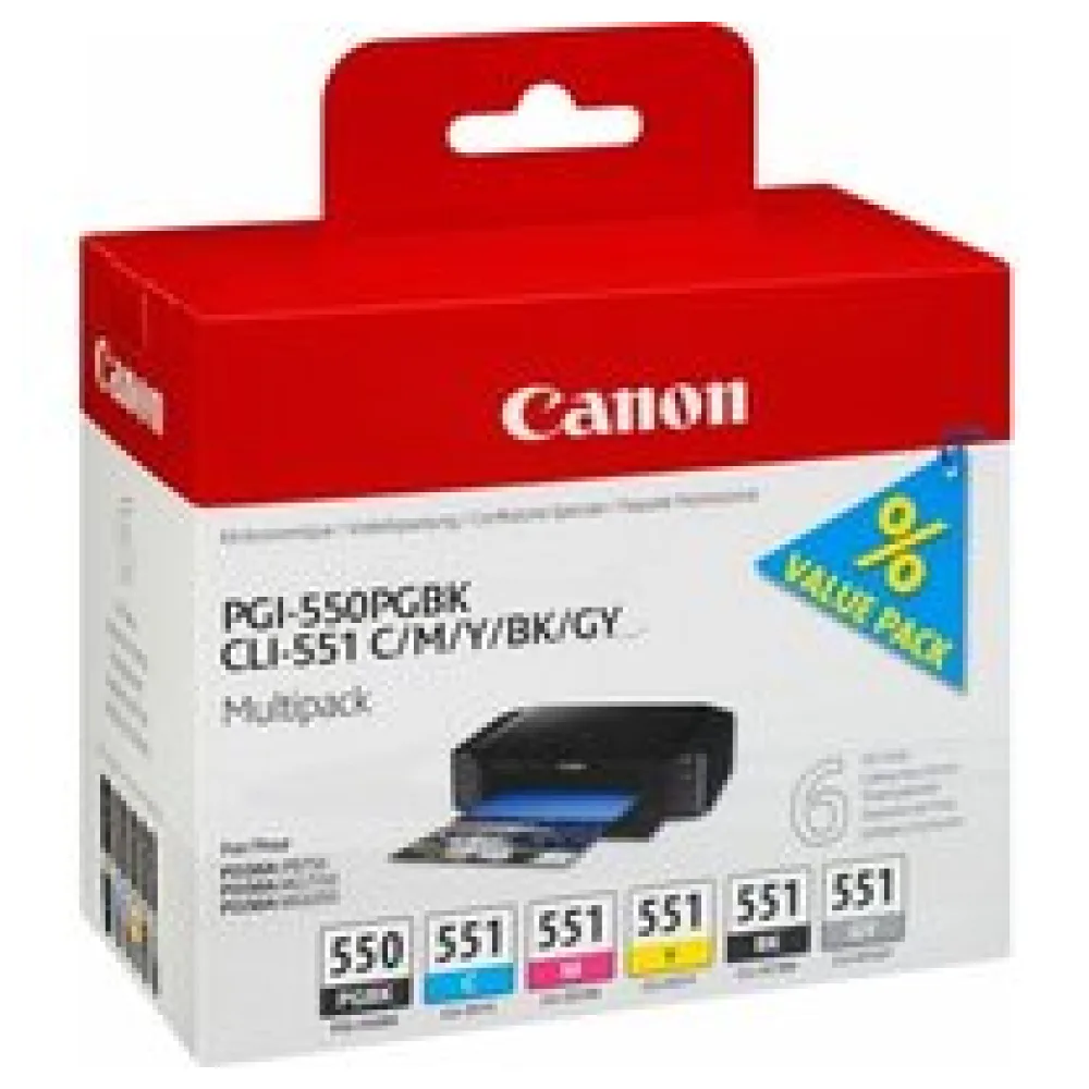 Original Canon 6496B005 / PGI550CLI551 Tintenpatrone Multipack – Bild 2