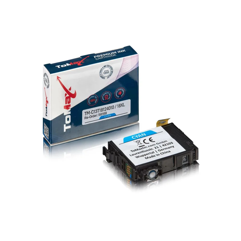ToMax Premium ersetzt Epson C13T18124010 / 18XL Tintenpatrone Cyan