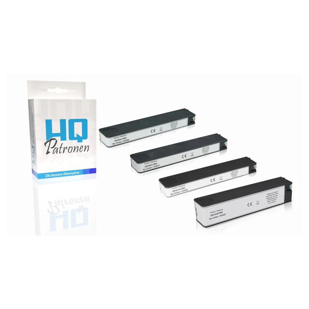Multipack kompatibel zu HP D8J10A / 980 enthält 4x Tintenpatrone