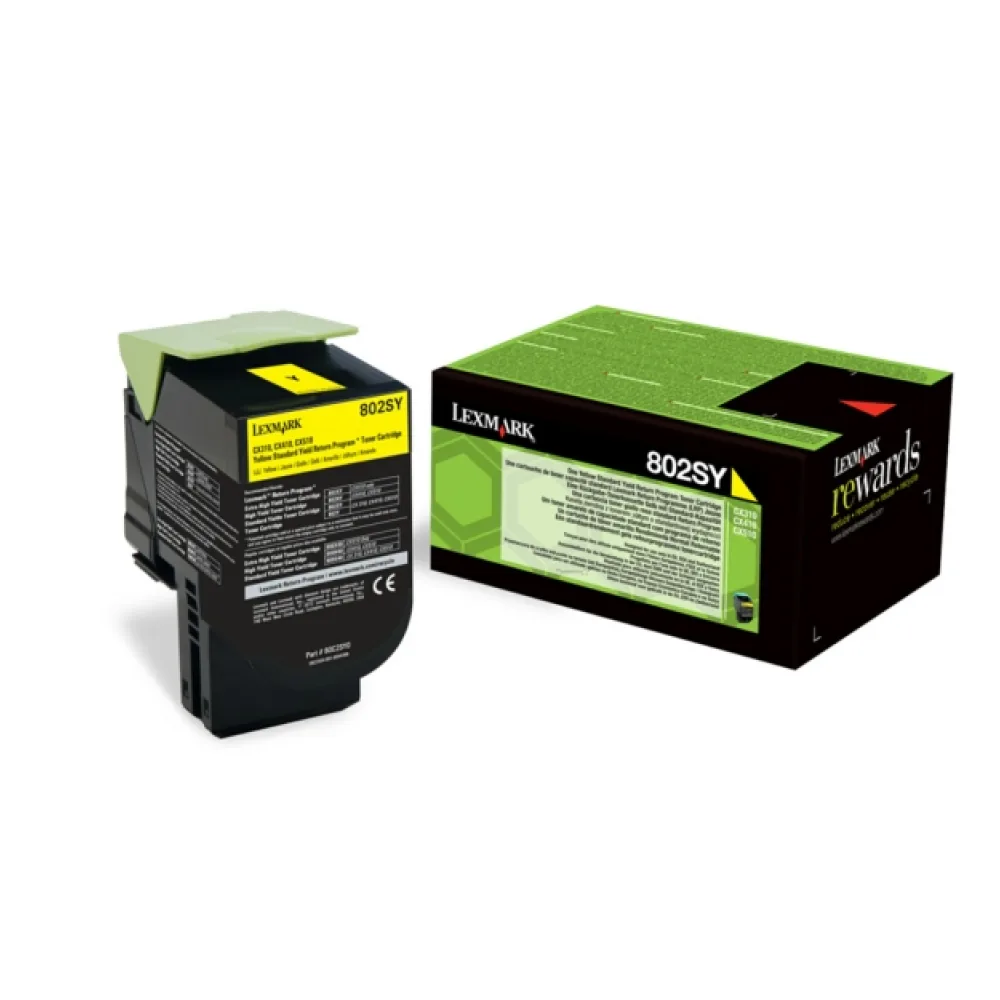 Original Lexmark 80C2SY0 / 802SY Toner gelb