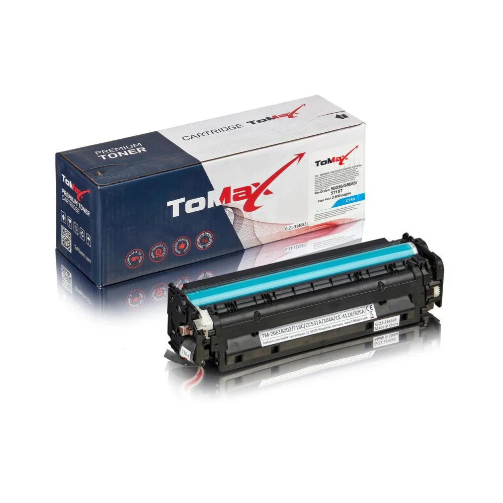 ToMax Premium ersetzt HP CE411X / 305A Toner Cyan