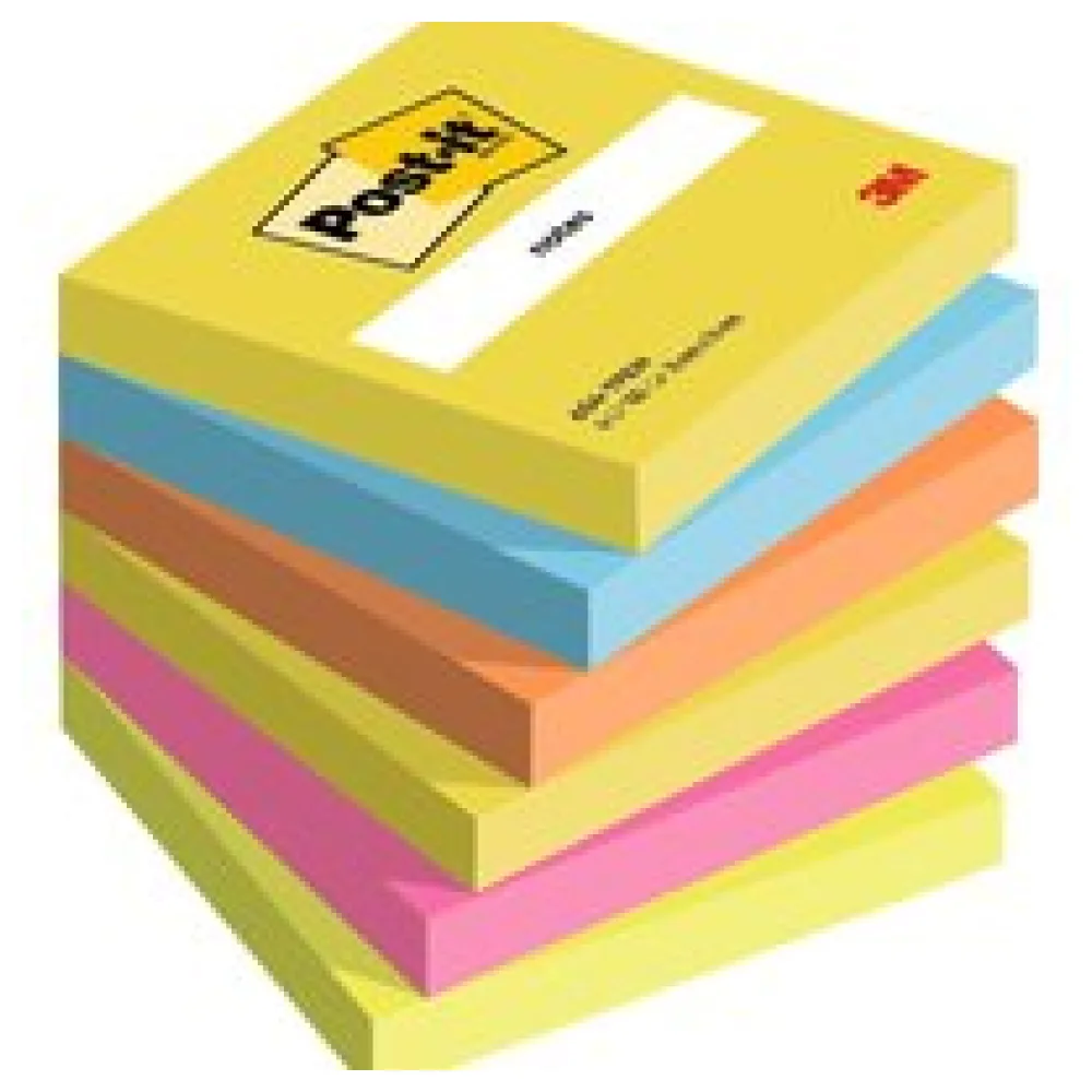 POST-IT Haftnotiz Notes Energetic Collection 76x76 mm, sortiert, 6 x 100 Blatt – Bild 2