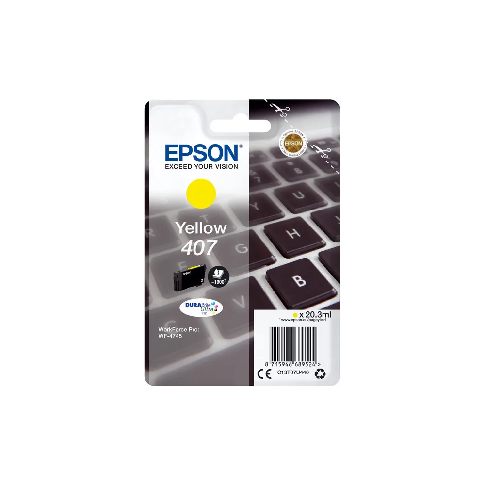Original Epson C13T07U440 / 407 Tintenpatrone gelb