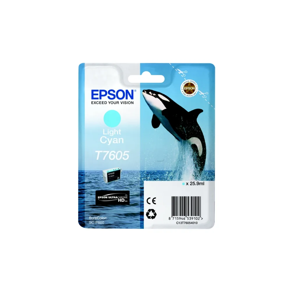 Original Epson C13T76054010 / T7605 Tintenpatrone cyan hell