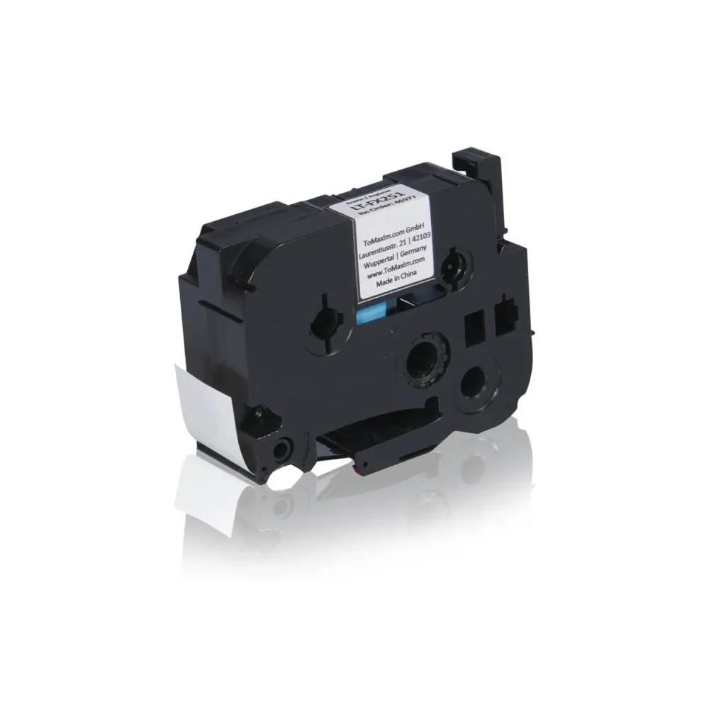 Brother TZEFX251 P-Touch Farbband schwarz auf weiss Laminat 24mm x 8m Kompatibel