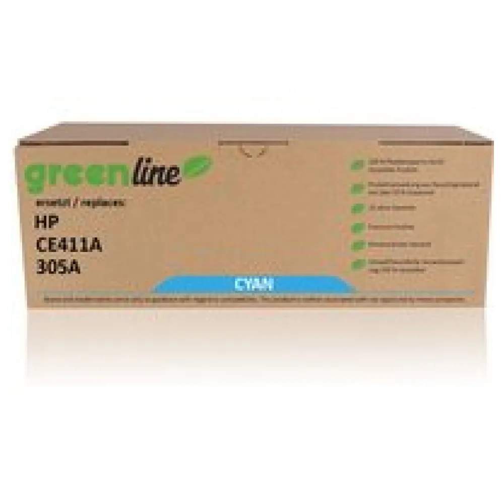 greenline ersetzt HP CE 411 X / 305A Tonerkartusche, cyan – Bild 2