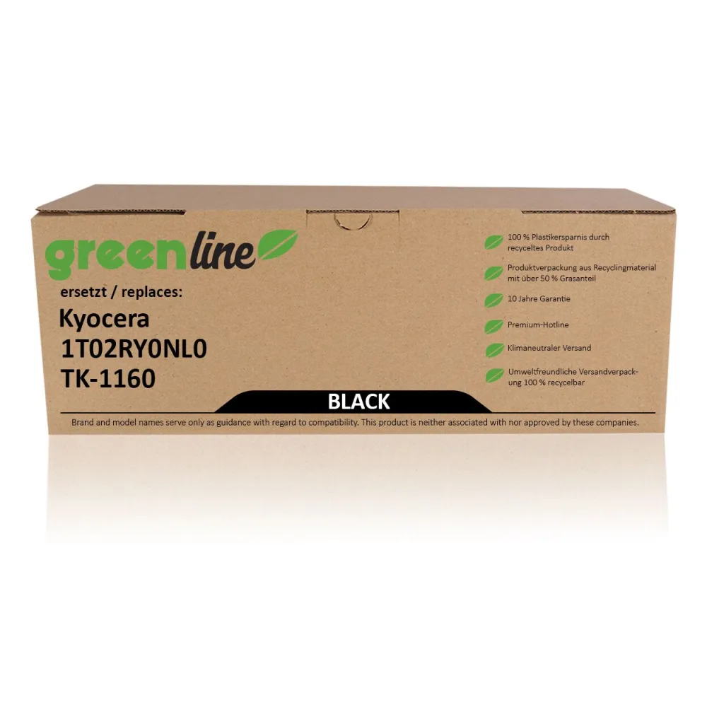 greenline ersetzt Kyocera 1T02RY0NL0 / TK-1160 XL Tonerkartusche, schwarz