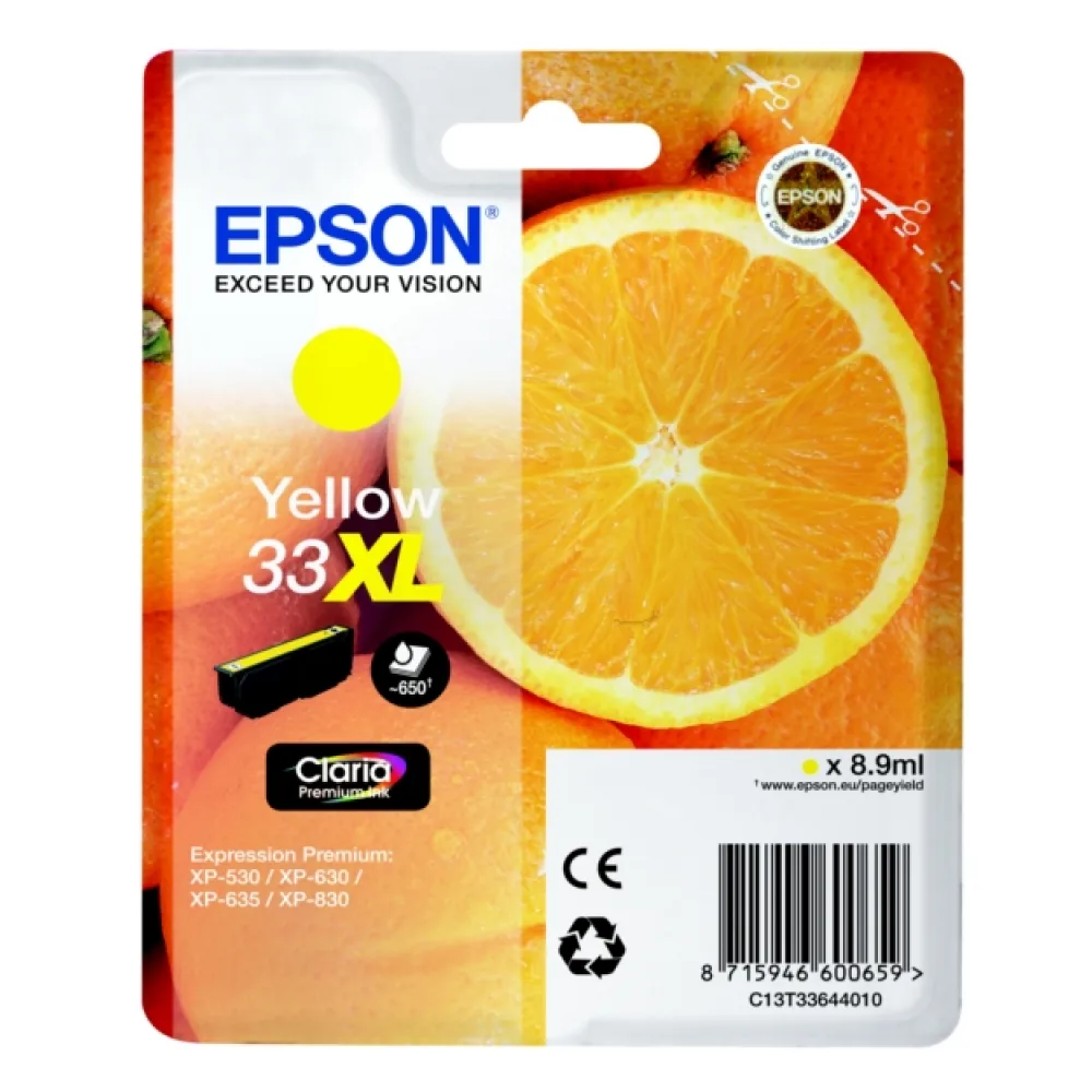 Original Epson C13T33644012 / 33XL Tintenpatrone gelb