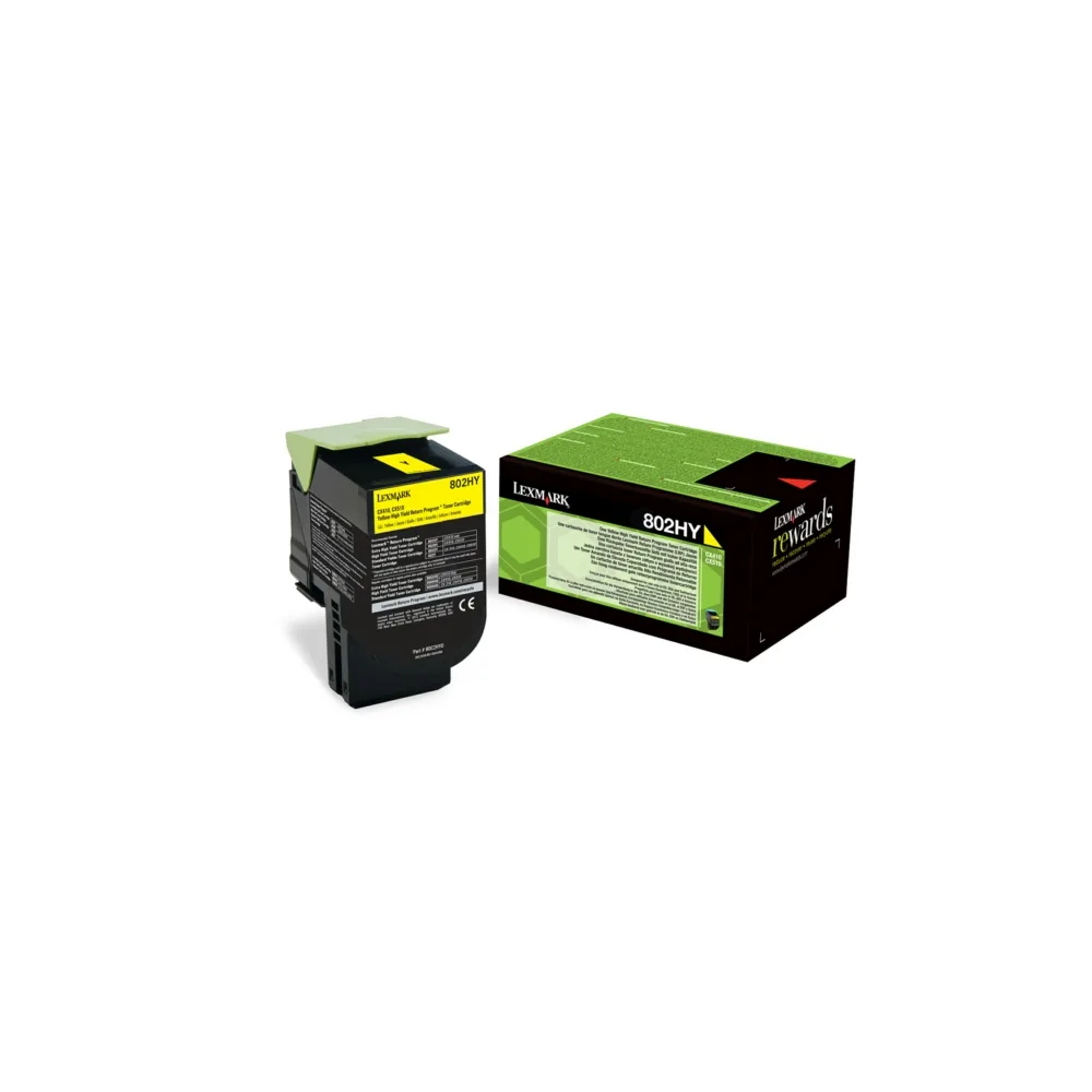 Original Lexmark 80C2HYE / 802HY Toner gelb
