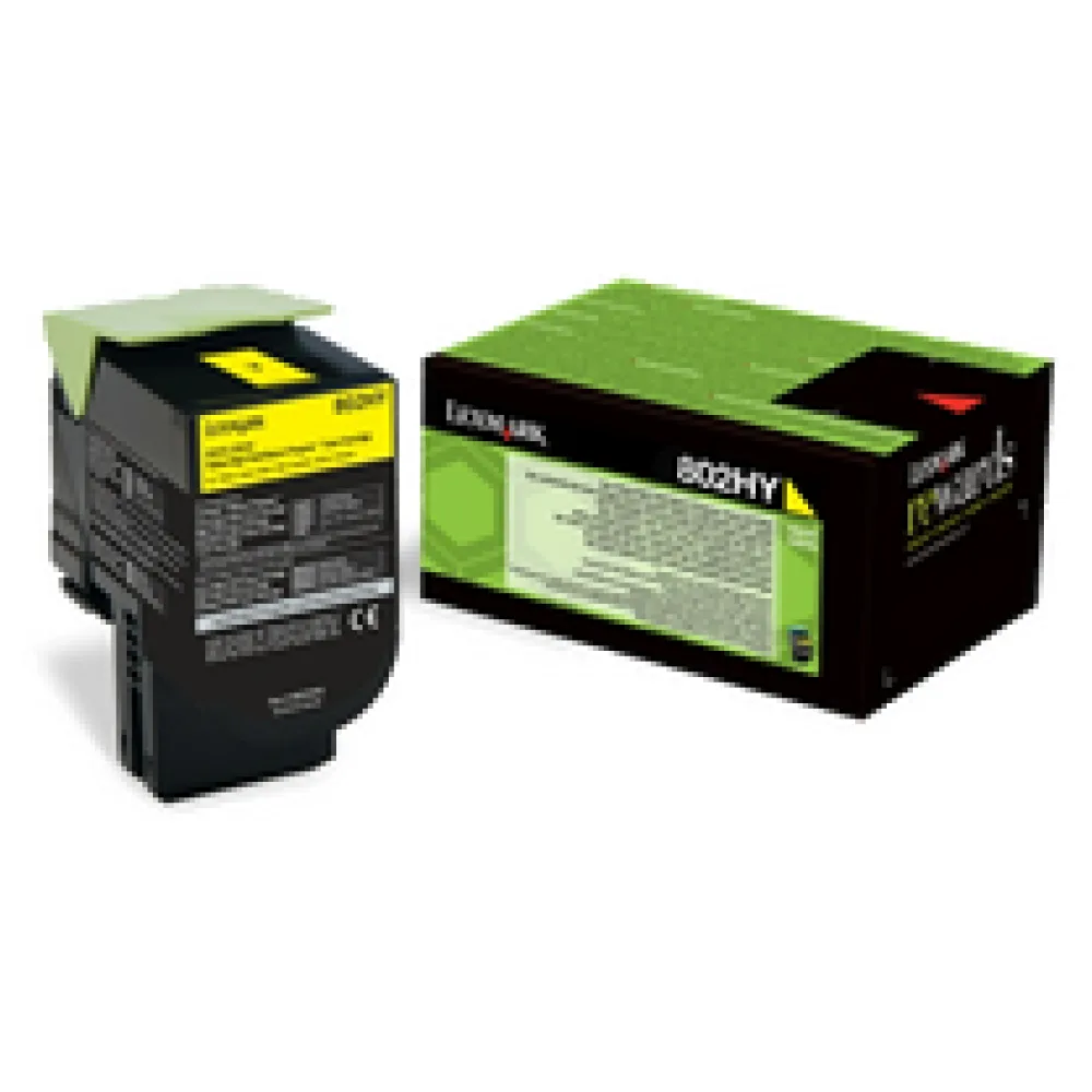 Original Lexmark 80C2HYE / 802HY Toner gelb – Bild 2